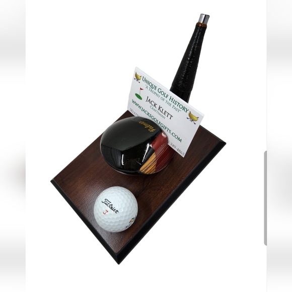 Vintage Arnold PALMER Golf Club Business Card Holder Titleist Ball Office Decor - Picture 1 of 15